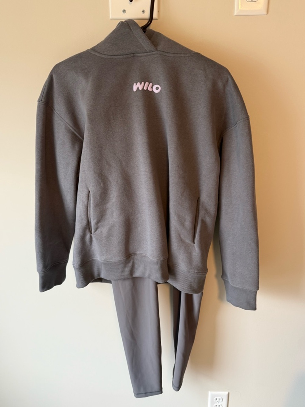Willo Gray Logo Hoodie - Willo Women's Pullover Sweatshirt